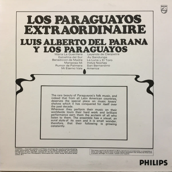 Luis Alberto Del Parana Y Los Paraguayos – Los Paraguayos Extraordinaire – Vinyl