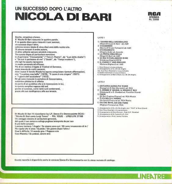 Nicola Di Bari – Un Successo Dopo L'Altro  - Vinyl