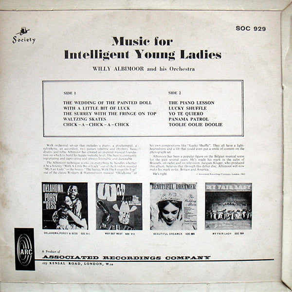 Willy Albimoor And His Orchestra ‎– Music For Intelligent Young Ladies – Vinyl