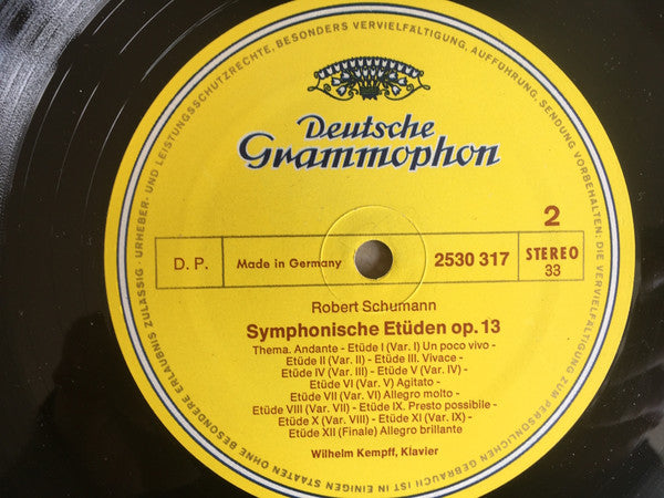Robert Schumann - Wilhelm Kempff – Kreisleriana Op. 16 • Symphonische Etüden Op. 13 - Vinyl