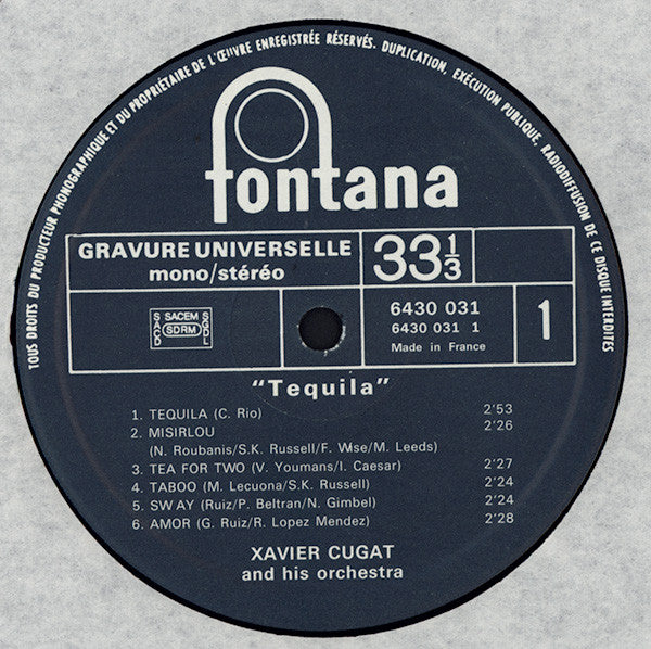 Xavier Cugat And His Orchestra – Tequila - Vinyl