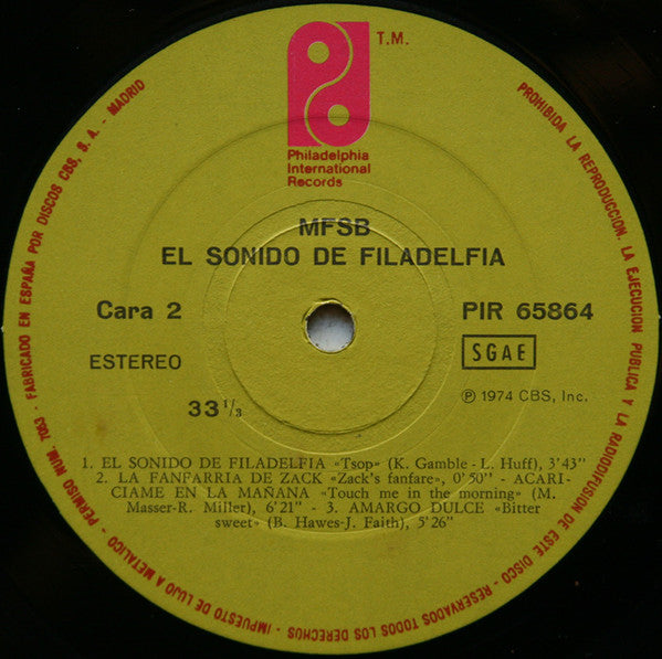 MFSB – El Sonido De Filadelfia - Vinyl
