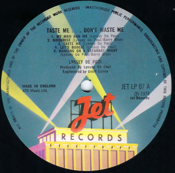 Lynsey De Paul – Taste Me... Don't Waste Me - Vinyl