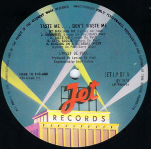 Lynsey De Paul – Taste Me... Don't Waste Me - Vinyl