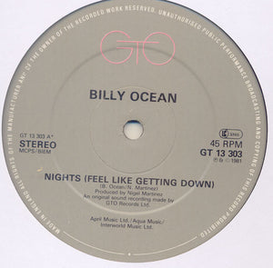 Billy Ocean – Nights (Feel Like Getting Down) – Vinyl