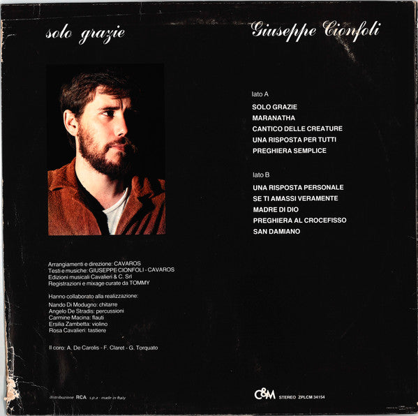 Giuseppe Cionfoli – Solo Grazie – Vinyl