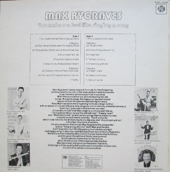 Max Bygraves – You Make Me Feel Like Singing A Song - Vinyl