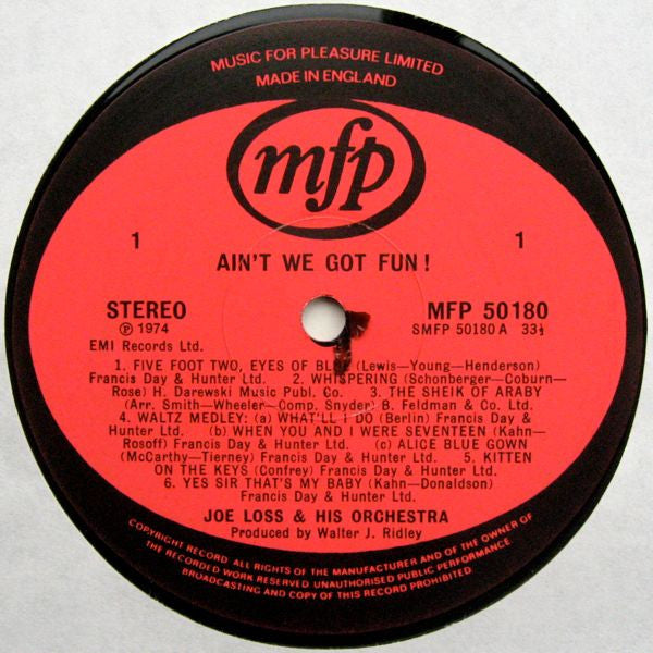 Joe Loss & His Orchestra – Ain't We Got Fun ! - Vinyl