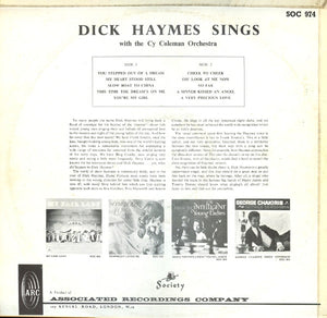 Dick Haymes With The Cy Coleman Orchestra – Dick Haymes Sings With The Cy Coleman Orchestra - Vinyl