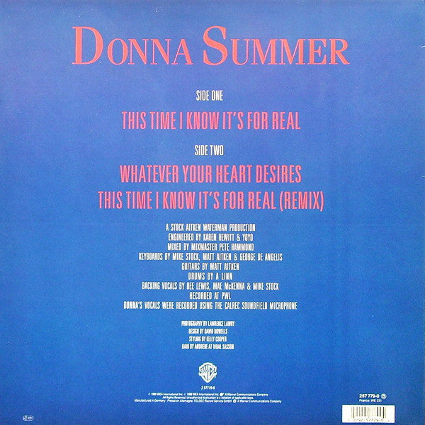 Donna Summer – This Time I Know It's For Real – Vinyl