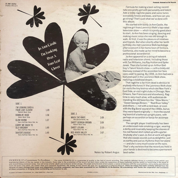 Jo Ann Castle – I'm Looking Over A Four Leaf Clover – Vinyl