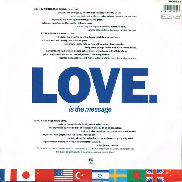 Arthur Baker And The Backbeat Disciples – The Message Is Love - Vinyl