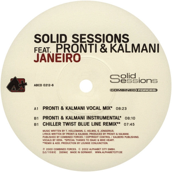 Solid Sessions Feat. Pronti & Kalmani – Janeiro - Vinyl