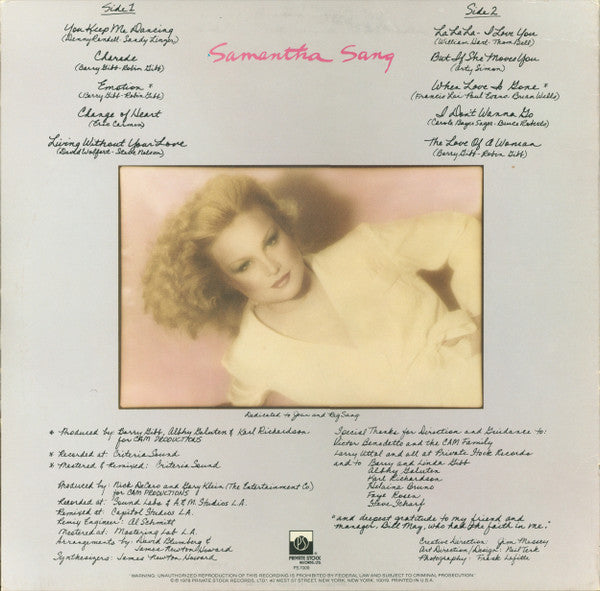 Samantha Sang – Emotion - Vinyl