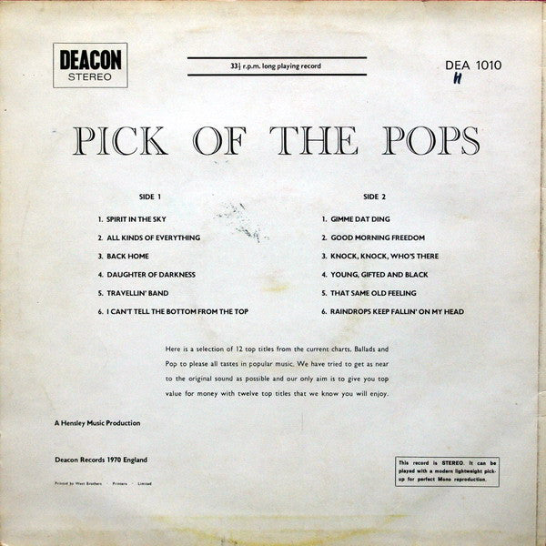 Pick Of The Pops - Vinyl