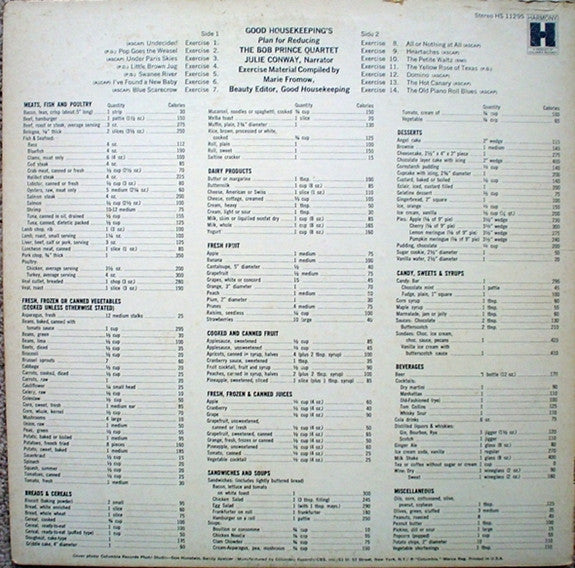The Bob Prince Quartet, Julie Conway – Good Housekeeping's Plan For Reducing - Vinyl