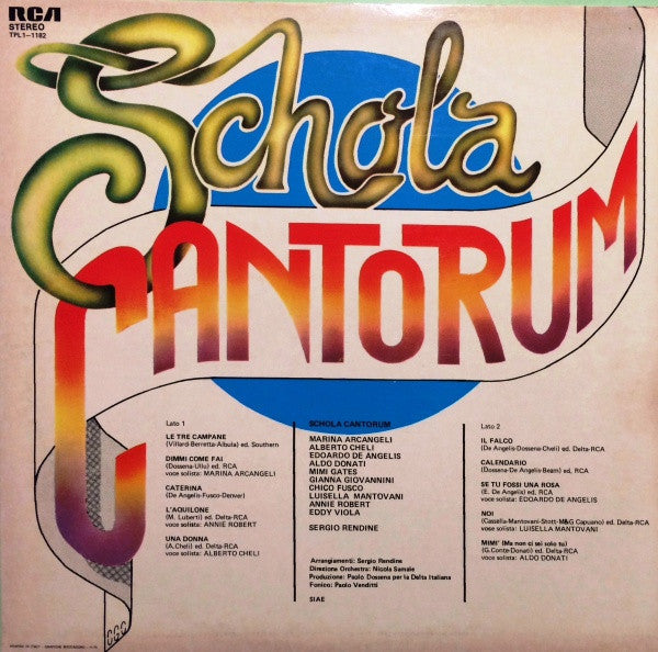 Schola Cantorum (2) – Le Tre Campane - Vinyl