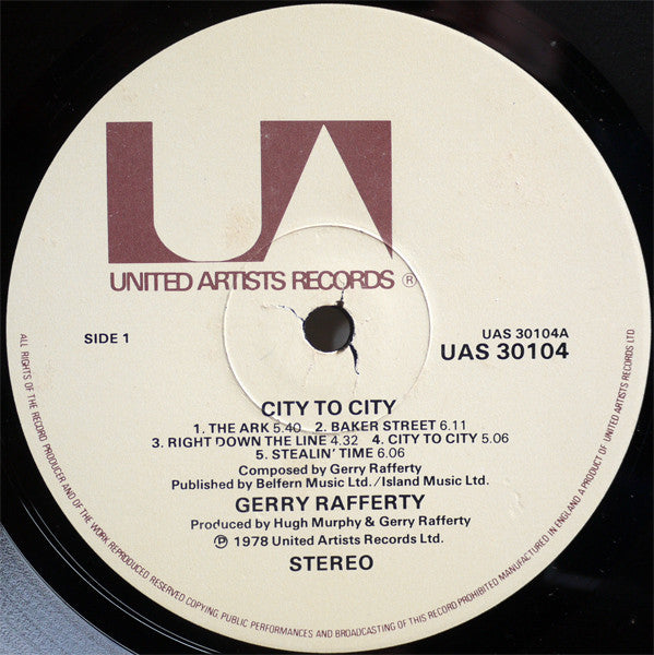 Gerry Rafferty – City To City - Vinyl