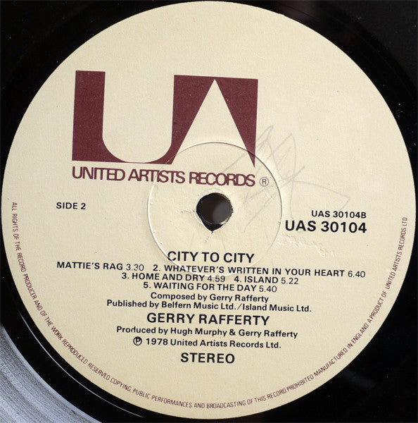 Gerry Rafferty – City To City - Vinyl