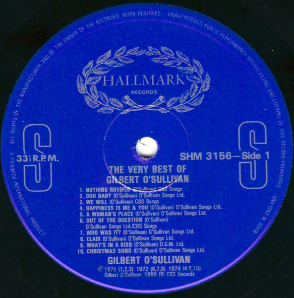 Gilbert O'Sullivan – The Very Best Of Gilbert O'Sullivan - Vinyl