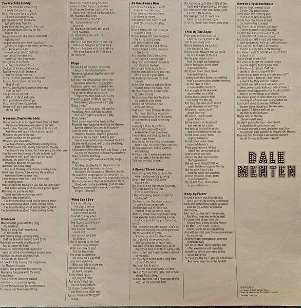 Dale Menten – I Really Wanted To Make A Movie - Vinyl