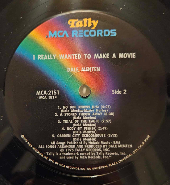 Dale Menten – I Really Wanted To Make A Movie - Vinyl