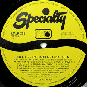 Little Richard – 20 Original Hits - Vinyl