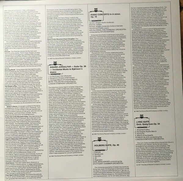 Grieg*, London Symphony Orchestra, Øivin Fjeldstad – Favourite Composers : Grieg - Vinyl