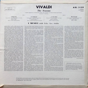 Vivaldi* - I Musici With Felix Ayo* – The Seasons: Le Quattro Stagioni From "Il Cimento Dell'Armonia E Dell'Invenzione" – Vinyl
