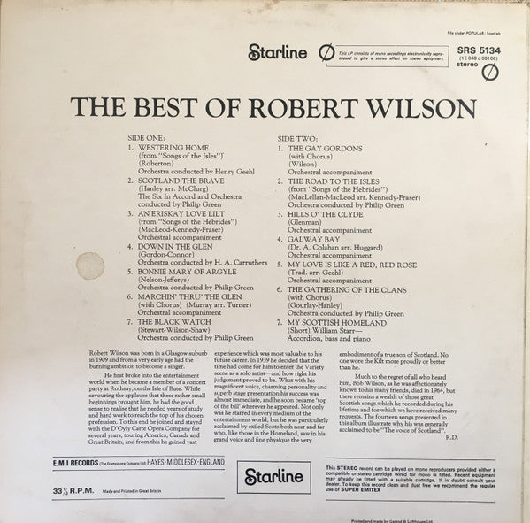 Robert Wilson (3) – The Best Of Robert Wilson - Vinyl