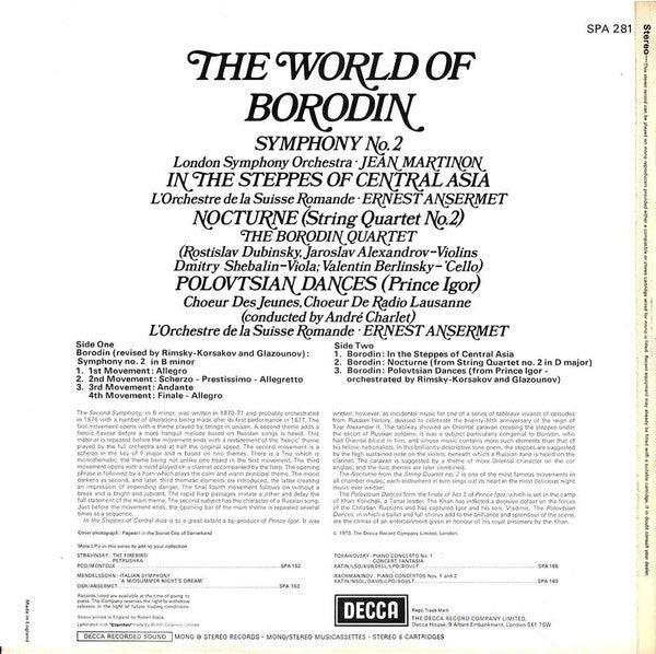 Borodin* – The World Of Borodin: Symphony No. 2 ∙ In The Steppes Of Central Asia ∙ Nocturne ∙ Polovtsian Dances - Vinyl