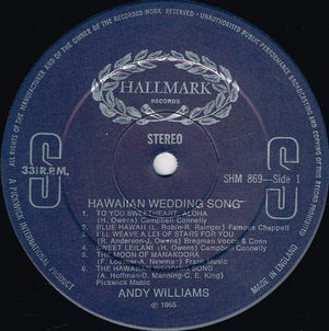 Andy Williams – Hawaiian Wedding Song - Vinyl