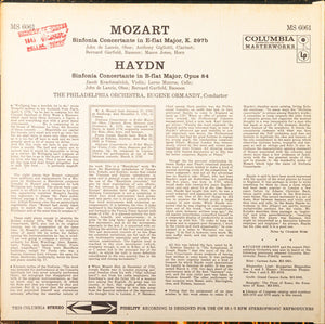 Mozart* / Haydn*, The Philadelphia Orchestra, Eugene Ormandy – Sinfonia Concertante / Sinfonia Concertante – Vinyl