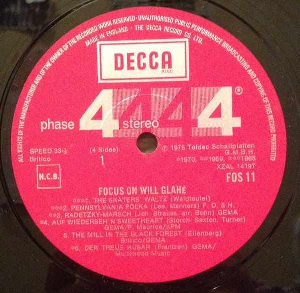 Will Glahé And His Orchestra* – Focus On Will Glahe – Vinyl