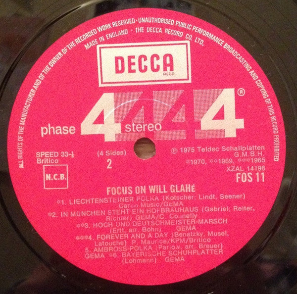 Will Glahé And His Orchestra* – Focus On Will Glahe – Vinyl