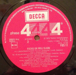 Will Glahé And His Orchestra* – Focus On Will Glahe – Vinyl