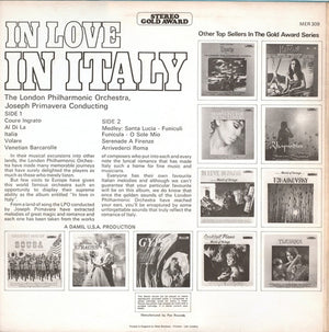 The London Philharmonic Orchestra*, Joseph Primavera – In Love In Italy – Vinyl