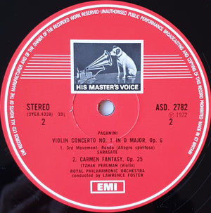 Itzhak Perlman – Paganini* / Sarasate* – Royal Philharmonic Orchestra, Lawrence Foster – Violin Concerto No. 1 / Carmen Fantasy - Vinyl