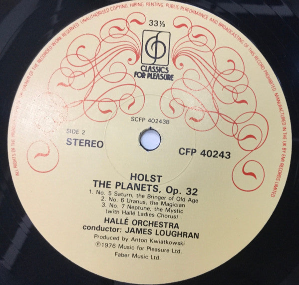 Holst*, Hallé Orchestra, James Loughran – The Planets - Vinyl