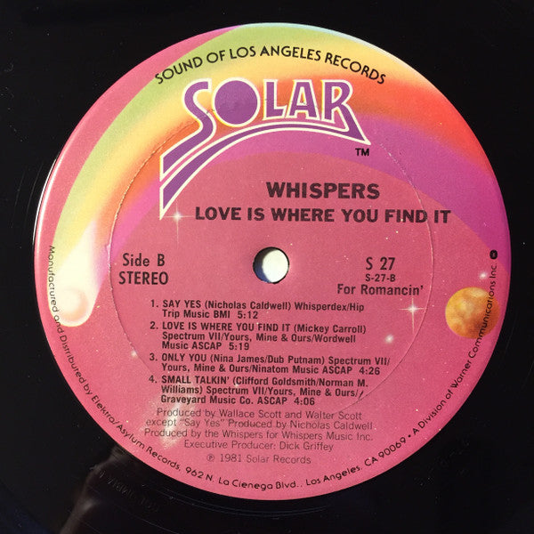 Whispers* – Love Is Where You Find It - Vinyl