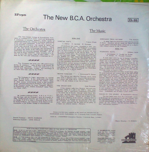 The New B.C.A. Orchestra* – Maritime Suite - Vinyl