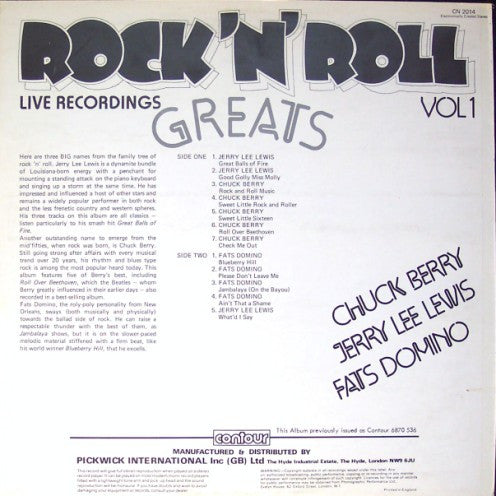 Rock 'N' Roll Greats Vol 1 – Vinyl