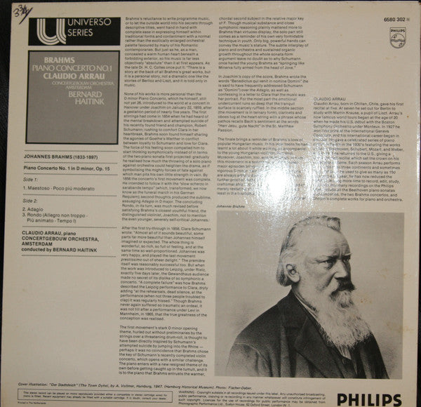 Brahms* - Claudio Arrau, Concertgebouw Orchestra, Amsterdam*, Bernard Haitink – Piano Concerto No. 1 - Vinyl