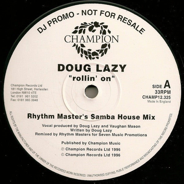 Doug Lazy – Rollin' On - Vinyl