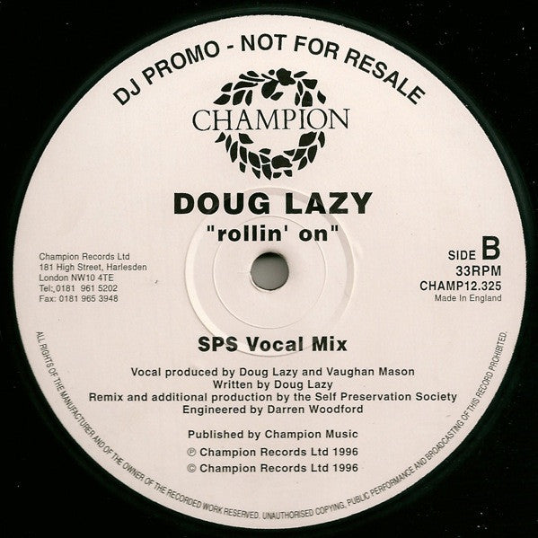 Doug Lazy – Rollin' On - Vinyl