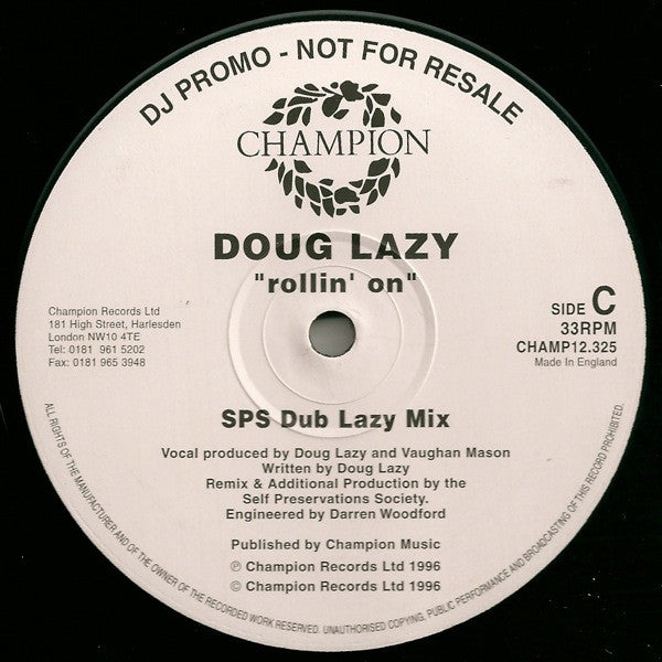 Doug Lazy – Rollin' On - Vinyl