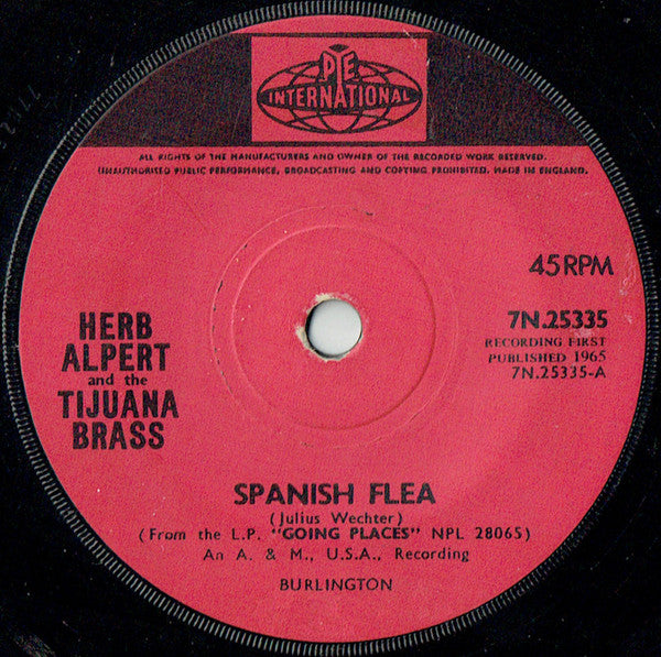 Herb Alpert And The Tijuana Brass* – Spanish Flea - Vinyl Lp "7 Seven inch record