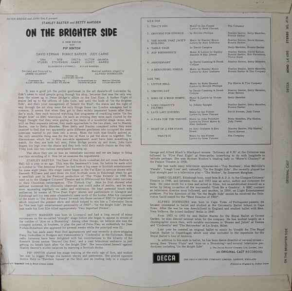 "On The Brighter Side" Original Cast, Stanley Baxter, Betty Marsden, Pip Hinton – On The Brighter Side (Original Cast Recording) – Vinyl