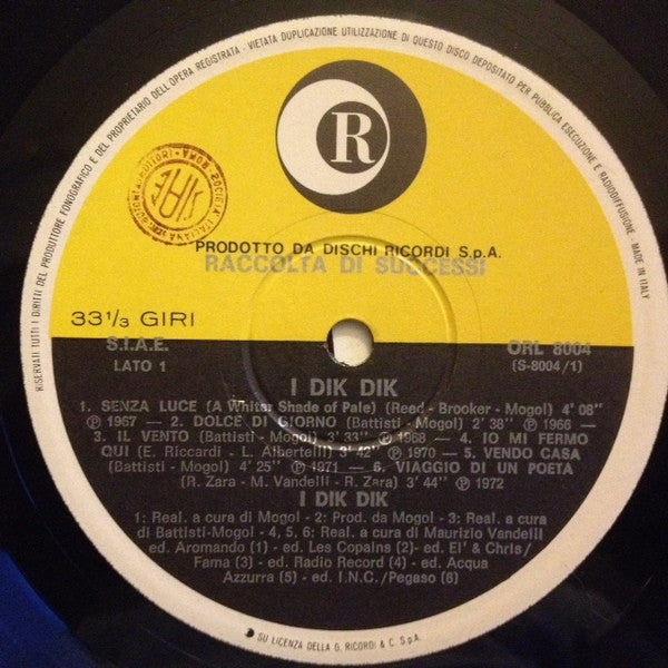 I Dik Dik – Raccolta Di Successi – Vinyl