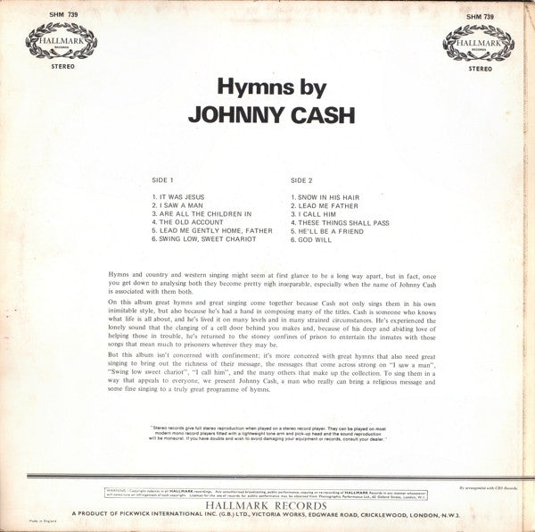 Johnny Cash – Hymns By Johnny Cash – Vinyl